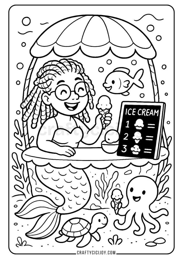 Mermaid Coloring Page 2