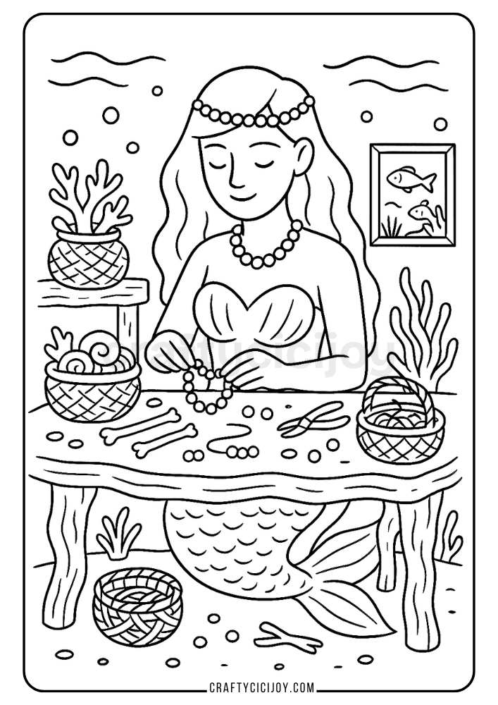 Mermaid Coloring Page 6