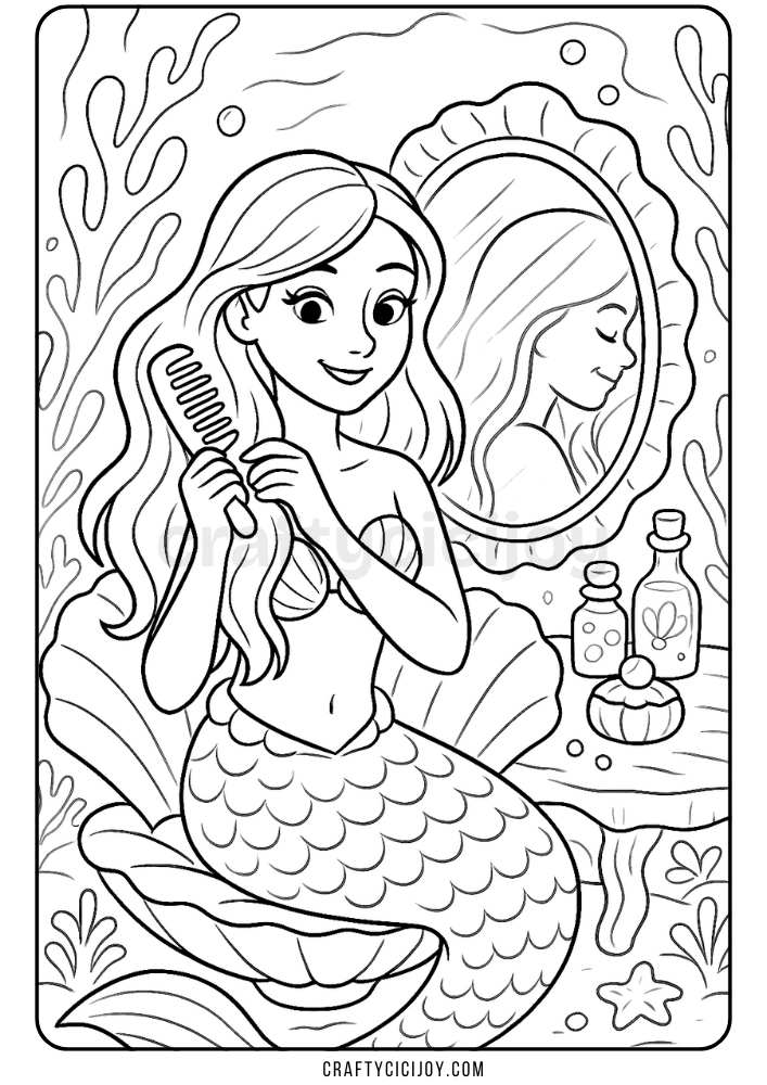 Mermaid Coloring Page 8
