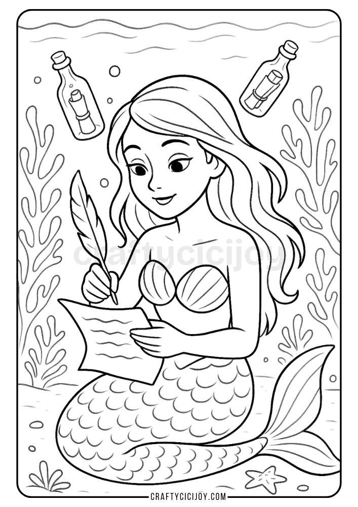 Mermaid Coloring Page 9