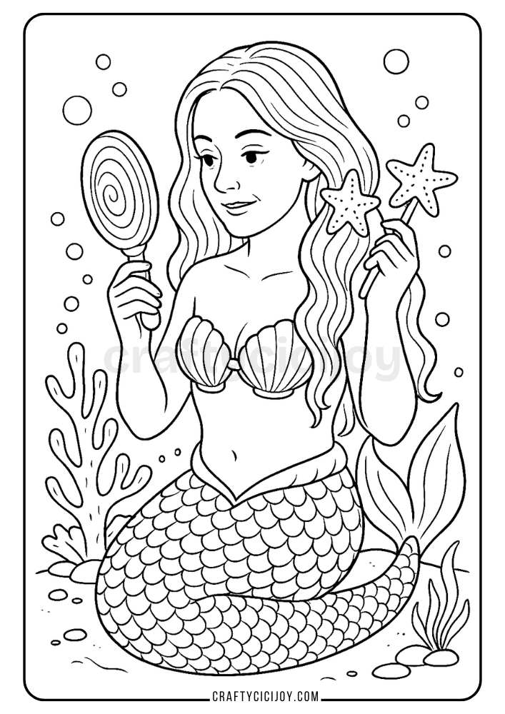 Mermaid Coloring Page