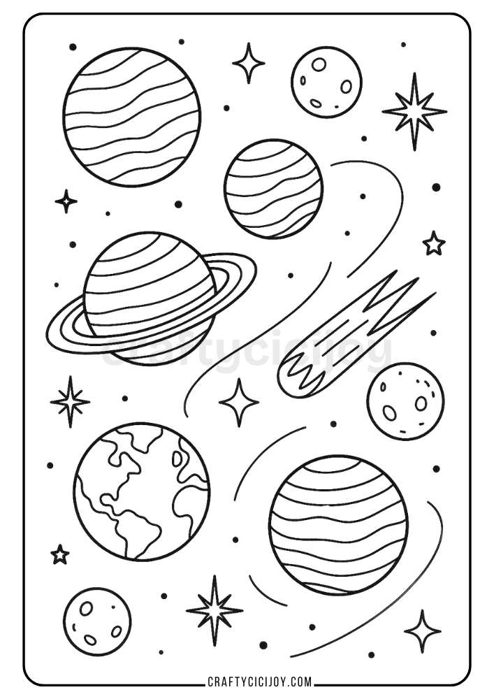 planets coloring page