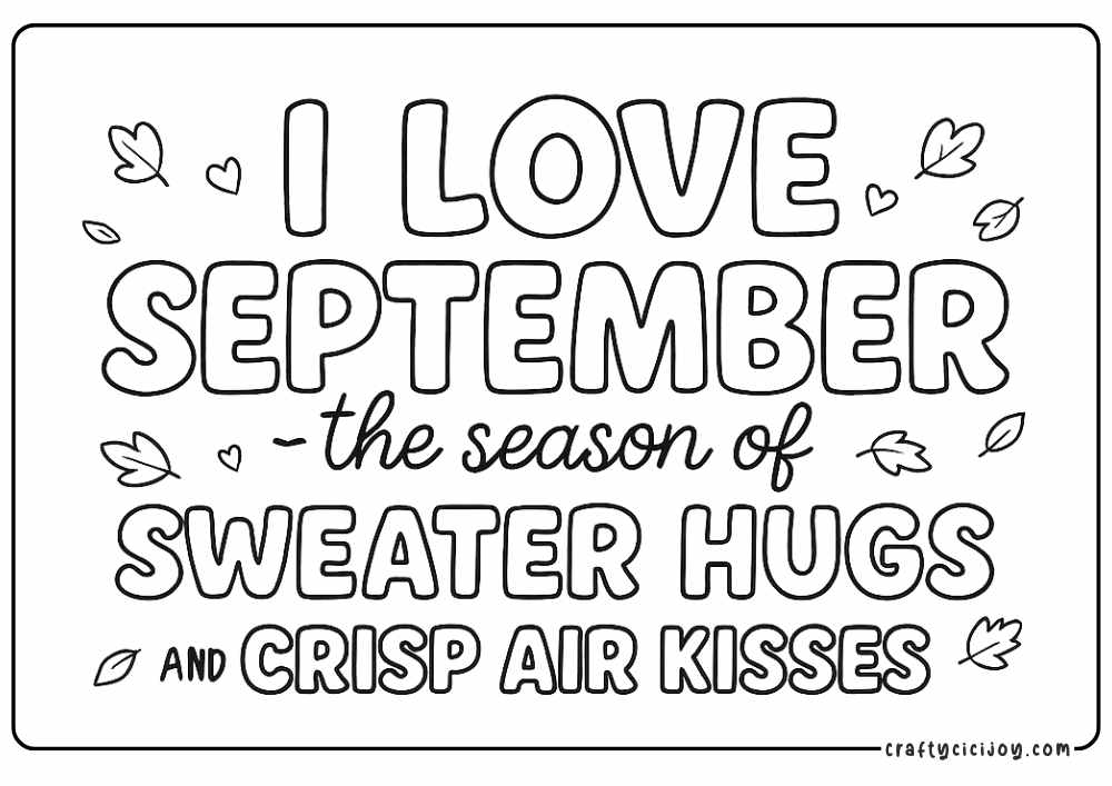 September Landscape Coloring Page