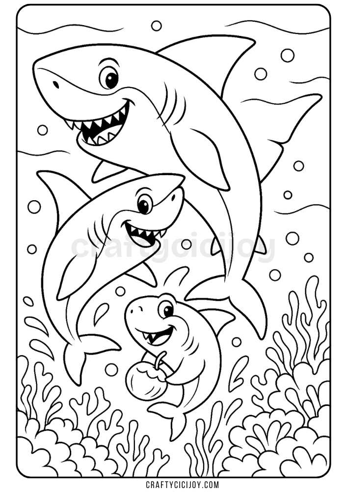 Shark Coloring Pages (15 Free Printable PDFs) 12 Shark Coloring Page 13