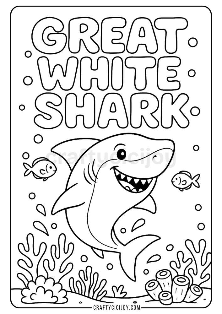 Shark Coloring Pages (15 Free Printable PDFs) 13 Shark Coloring Page 14