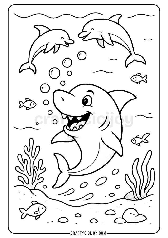 Shark Coloring Pages (15 Free Printable PDFs) 3 Shark Coloring Page 5
