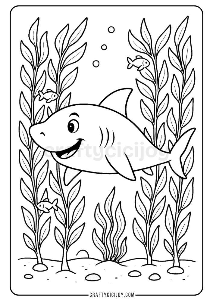 Shark Coloring Pages (15 Free Printable PDFs) 5 Shark Coloring Page 6