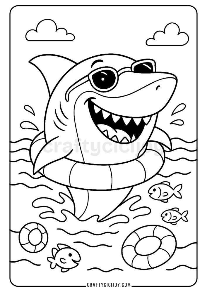 Shark Coloring Pages (15 Free Printable PDFs) 7 Shark Coloring Page 8