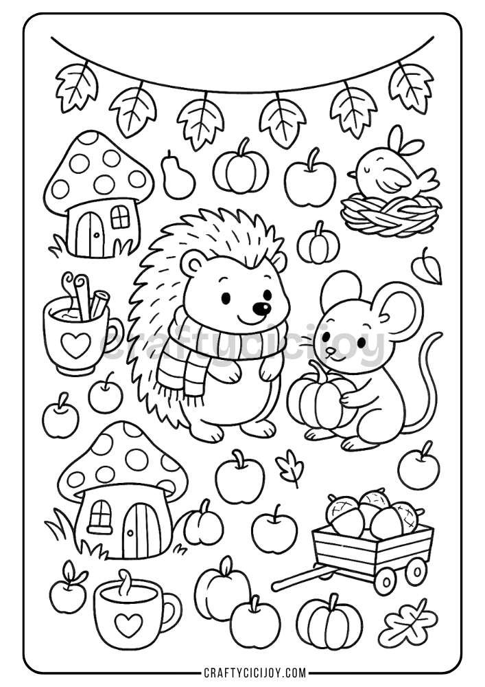 Free Printable Fall Coloring Pages (80 PDF's) 27 29