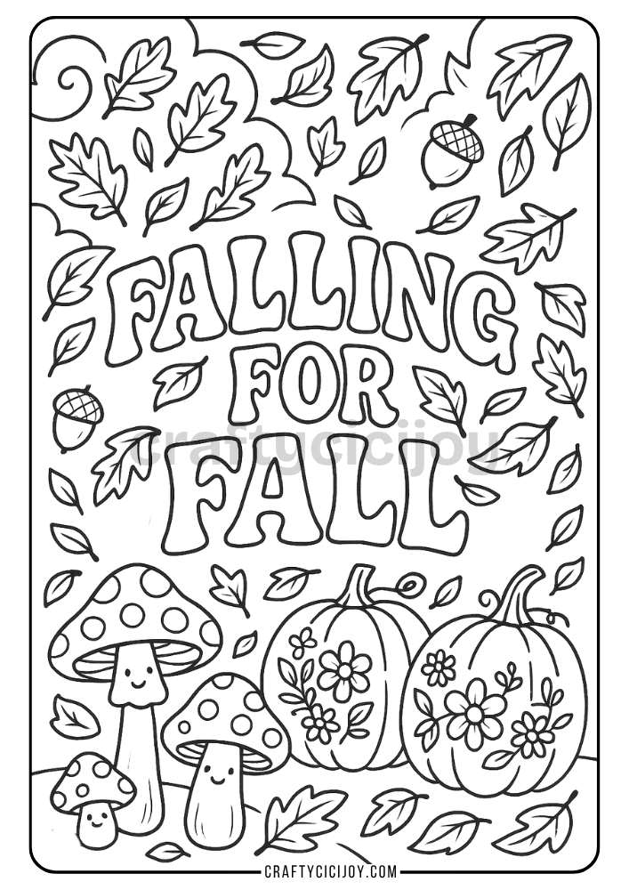 cute fall coloring page