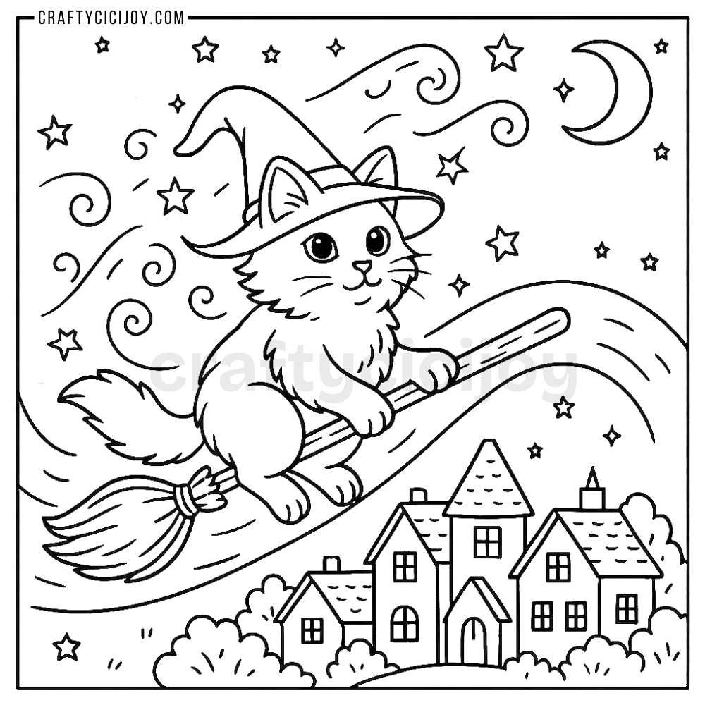 Free Cozy Halloween Coloring Pages (15 Printable PDFs) 1 1 1