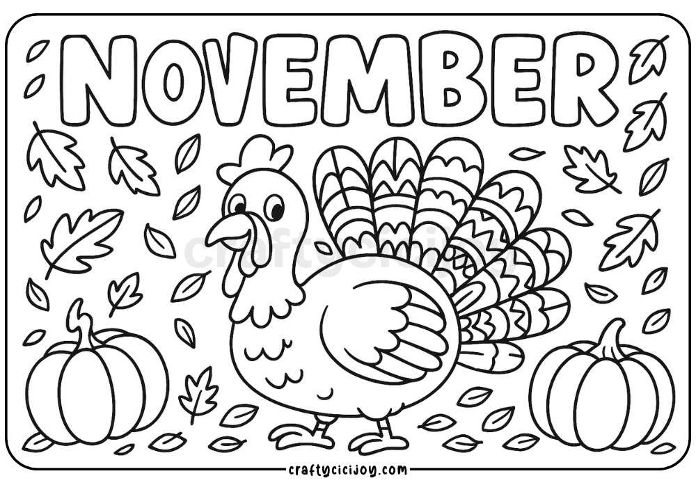 November Coloring Sheets (10 Free Printable PDFs) 9 3 5