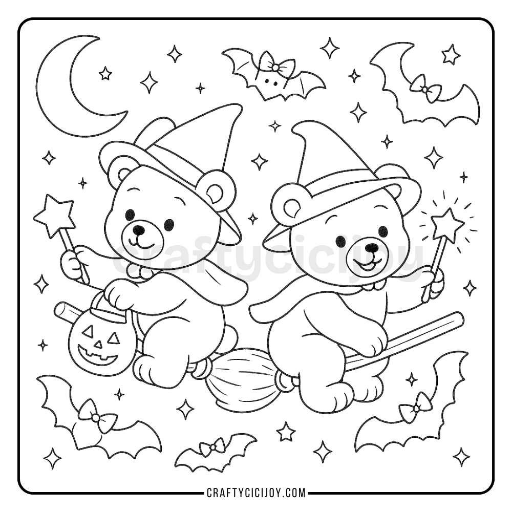 Free Cozy Halloween Coloring Pages (15 Printable PDFs) 6 6 1