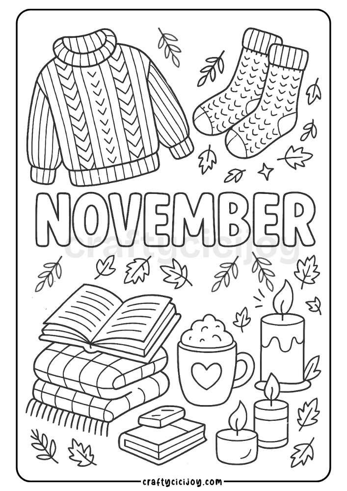 November Coloring Sheets (10 Free Printable PDFs) 6 6 4