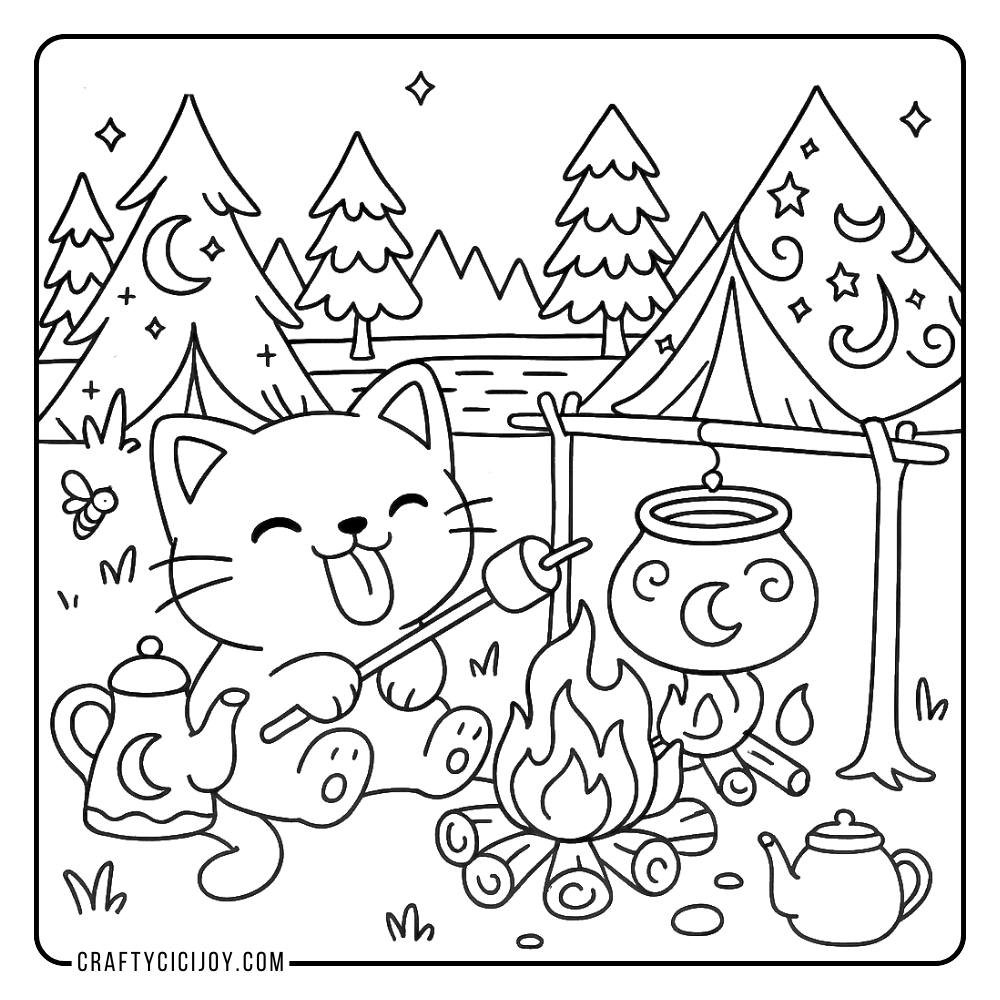 Cozy Fall Coloring Page 12