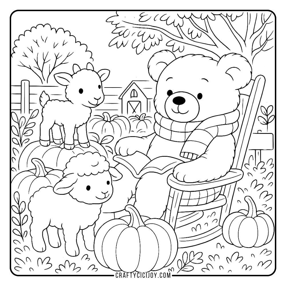 Cozy Fall Coloring Page 14