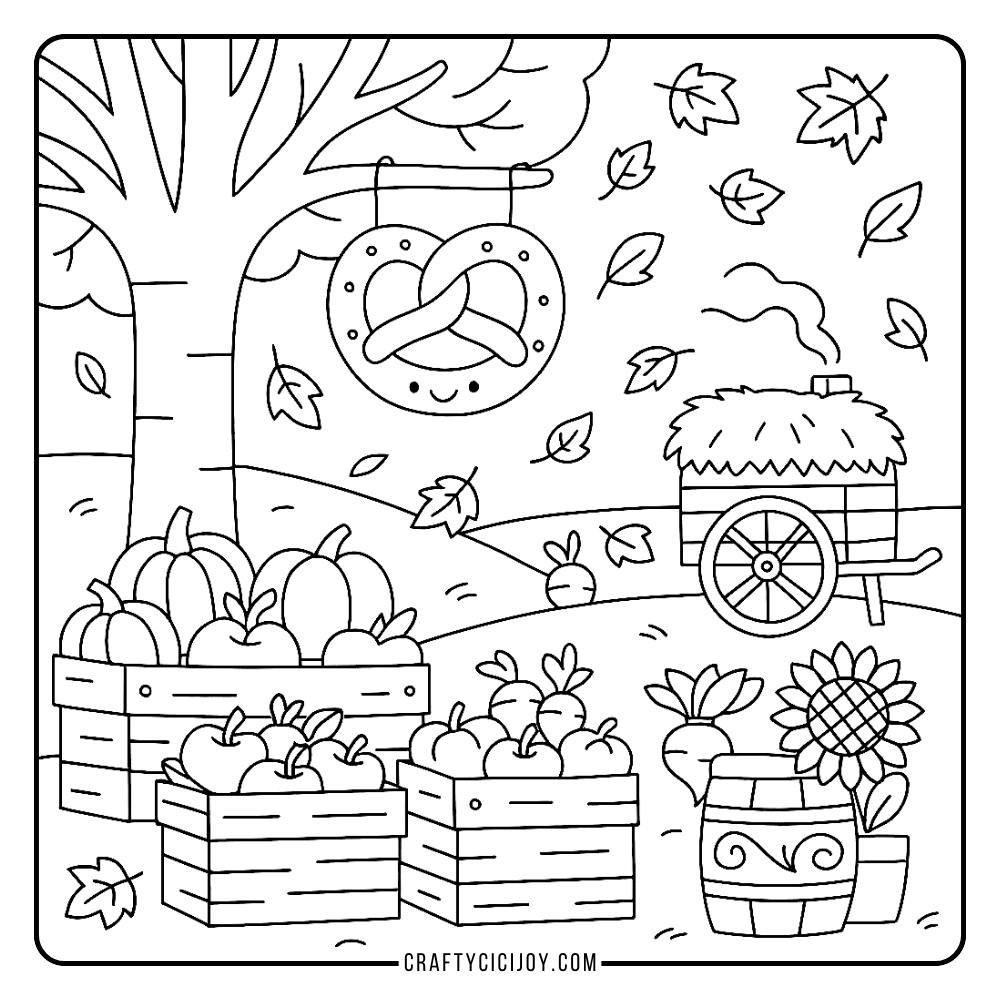 Cozy Fall Coloring Page 17