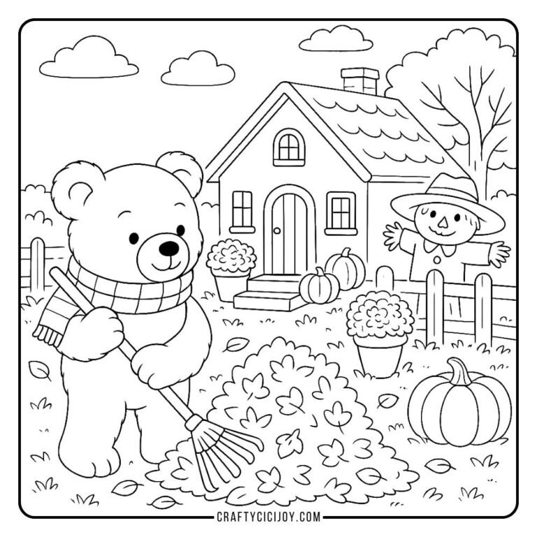 Cozy Fall Coloring Pages (20 Free Printable PDFs)