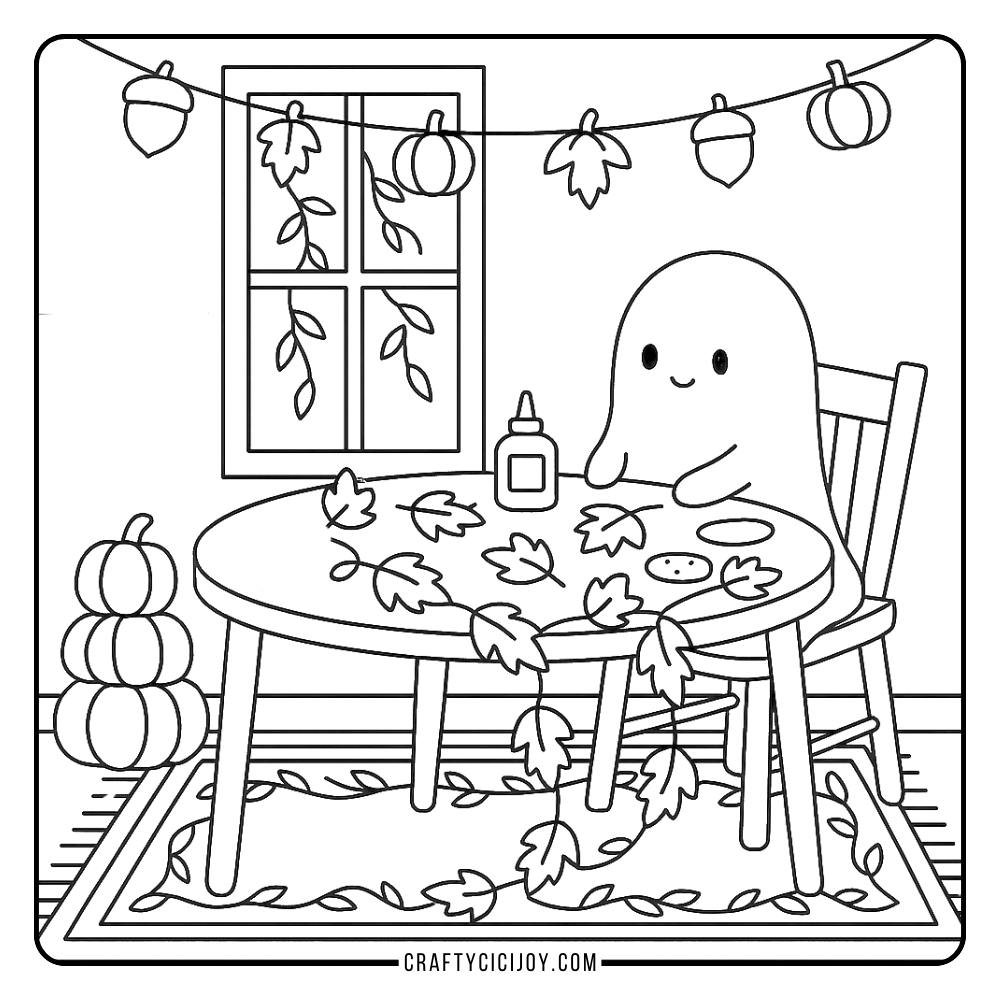 Cozy Fall Coloring Page 8