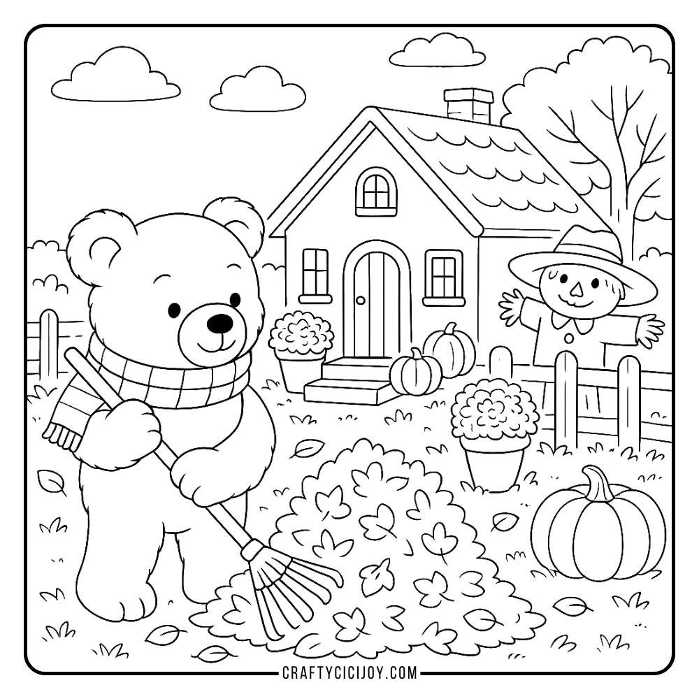 cozy fall coloring page
