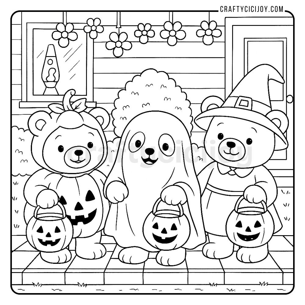 Free Cozy Halloween Coloring Pages (15 Printable PDFs)