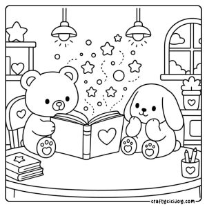 Cozy Halloween coloring page