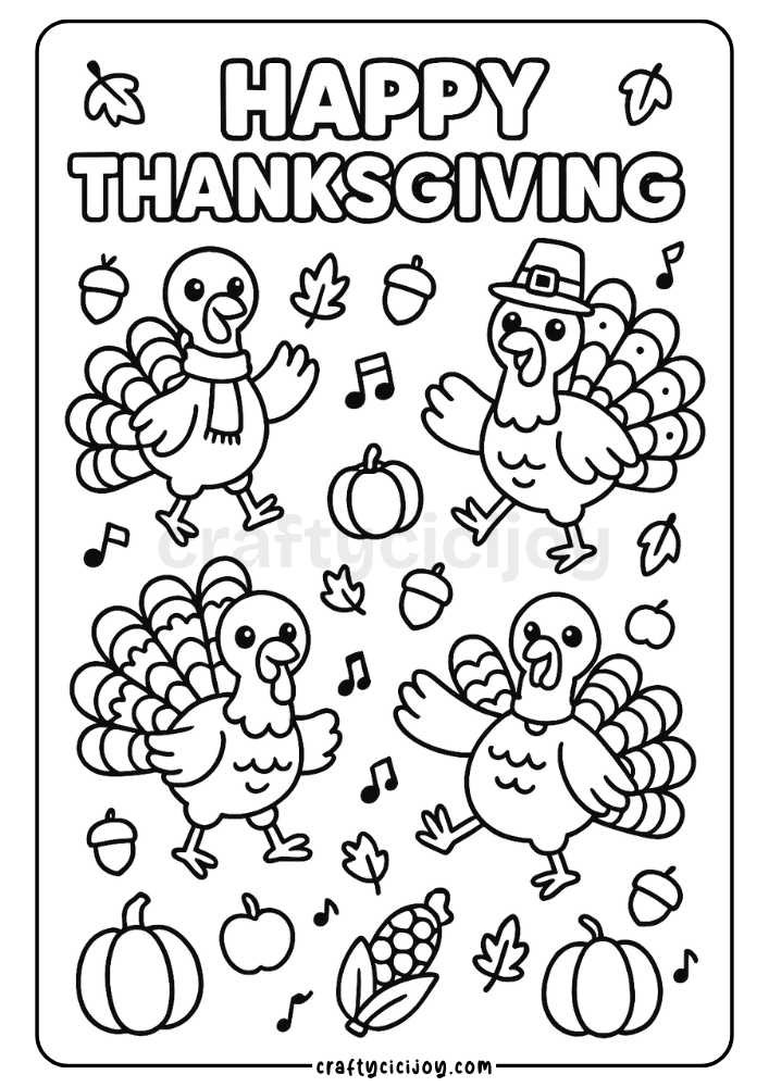 Thanksgiving Coloring Page 4