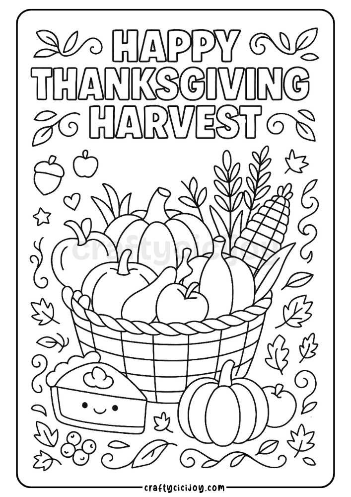 Thanksgiving Coloring Page 6