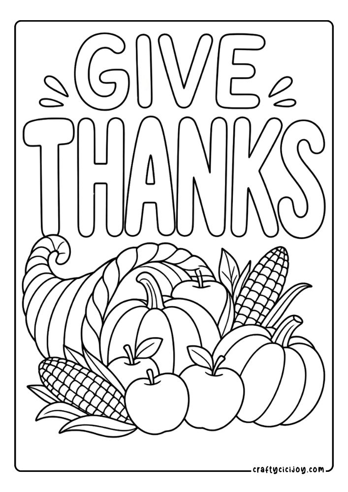 give thanks coloring page