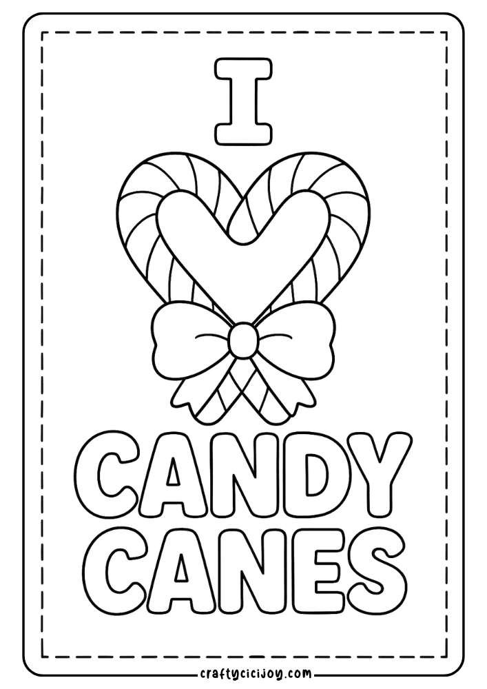 Candy Cane Coloring Pages 2