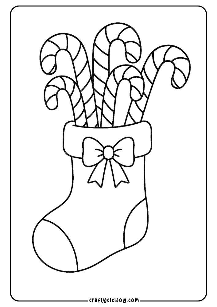 Candy Cane Coloring Pages 4