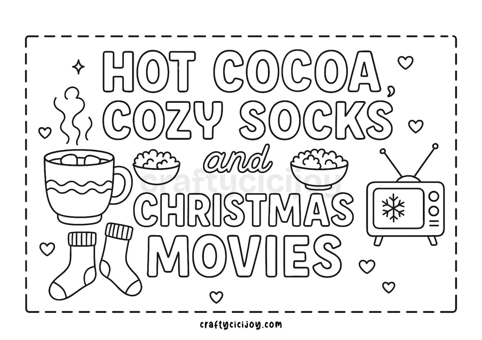 Christmas Coloring Sheets Landscape 1