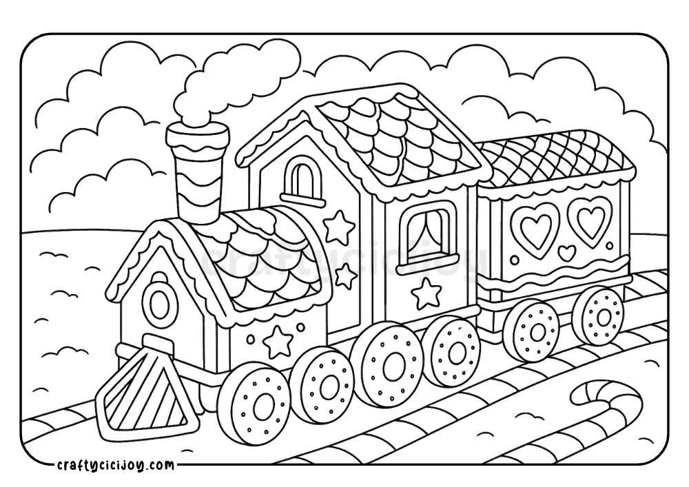 Christmas Coloring Sheets Landscape 2
