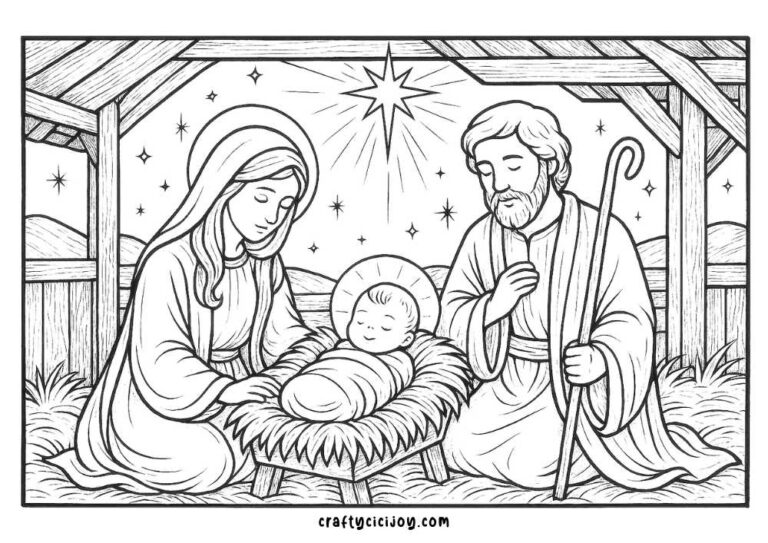 Nativity Coloring Pages (15 Free Printable PDFs)
