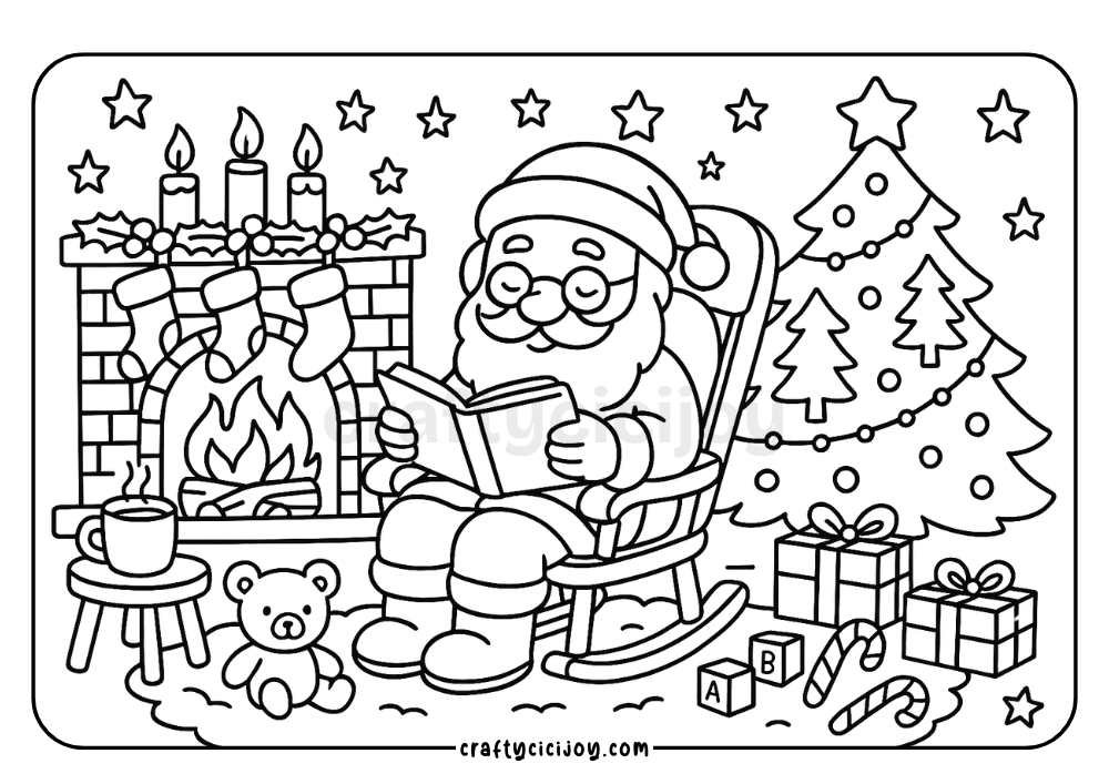 Christmas Coloring Sheets Landscape 4