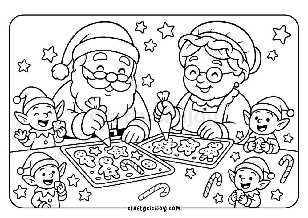 Christmas Coloring Sheets Landscape 5