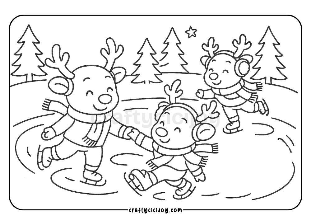Christmas Coloring Sheets Landscape