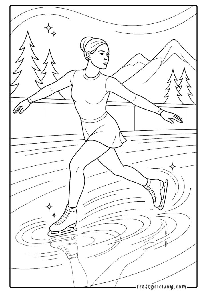 Ice Skating Coloring Pages