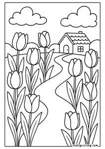 Tulip Coloring Pages (15 Free Printable PDFs)