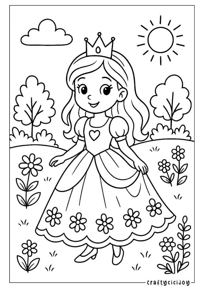 Princess Coloring Sheets 4