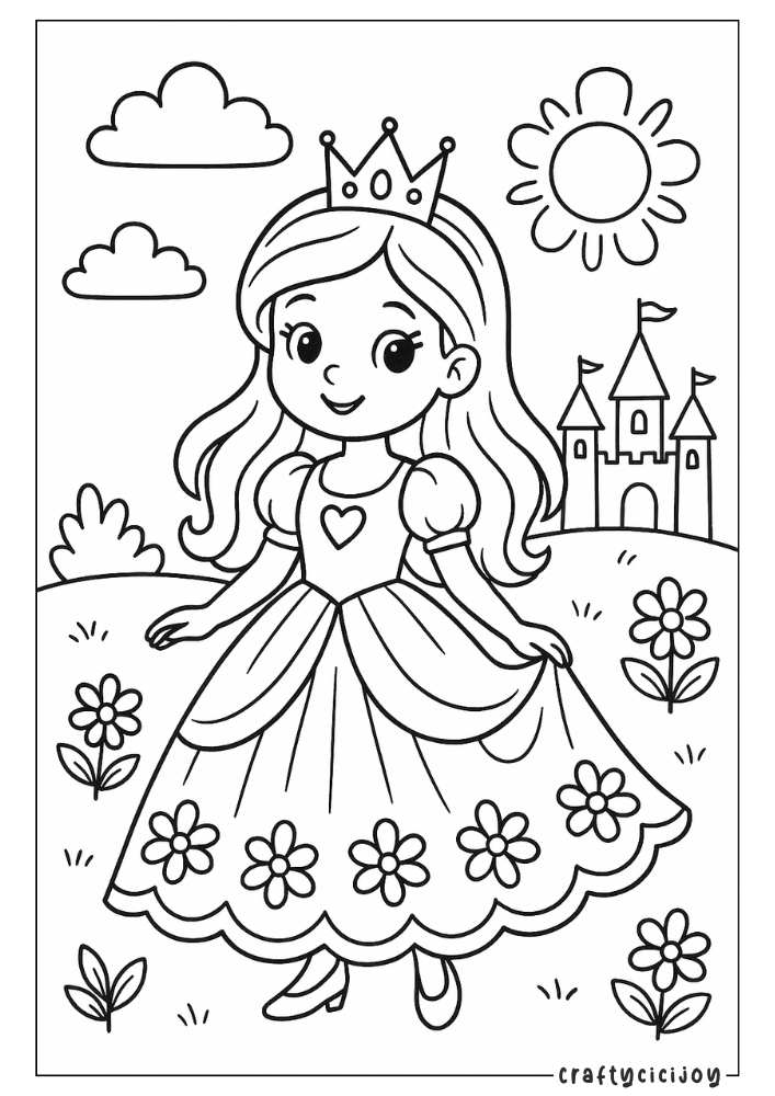 Princess Coloring Sheets 8