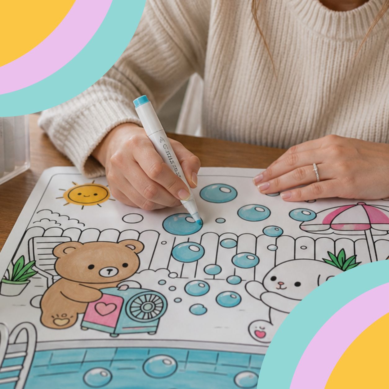 Coloring a CraftyCiciJoy printable coloring page