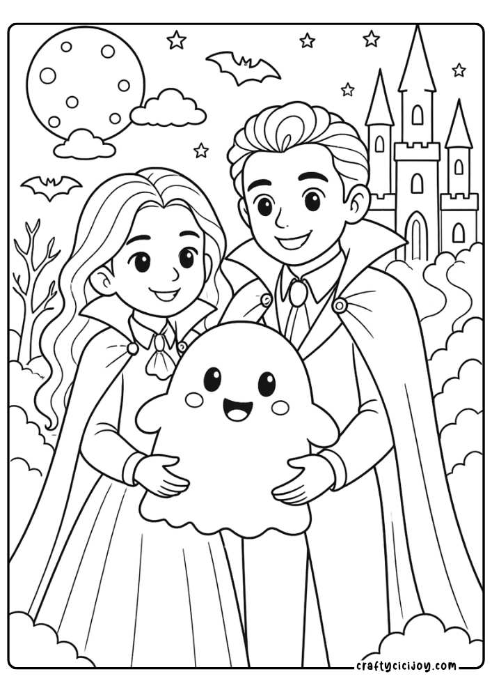 Cute Vampire Coloring Page 15