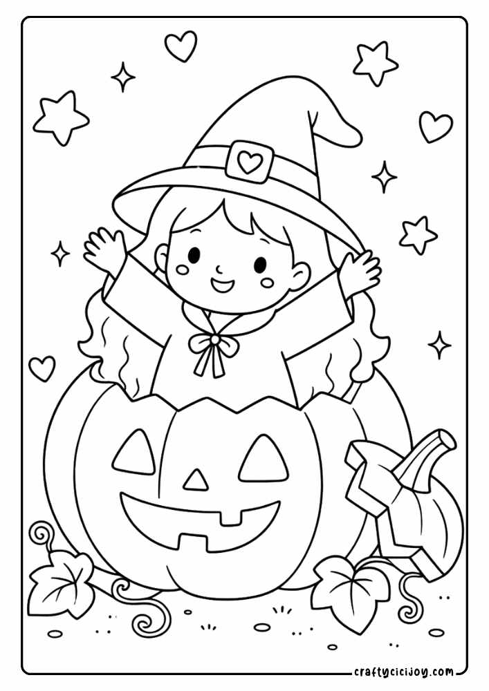 Witch Coloring Page 1 1
