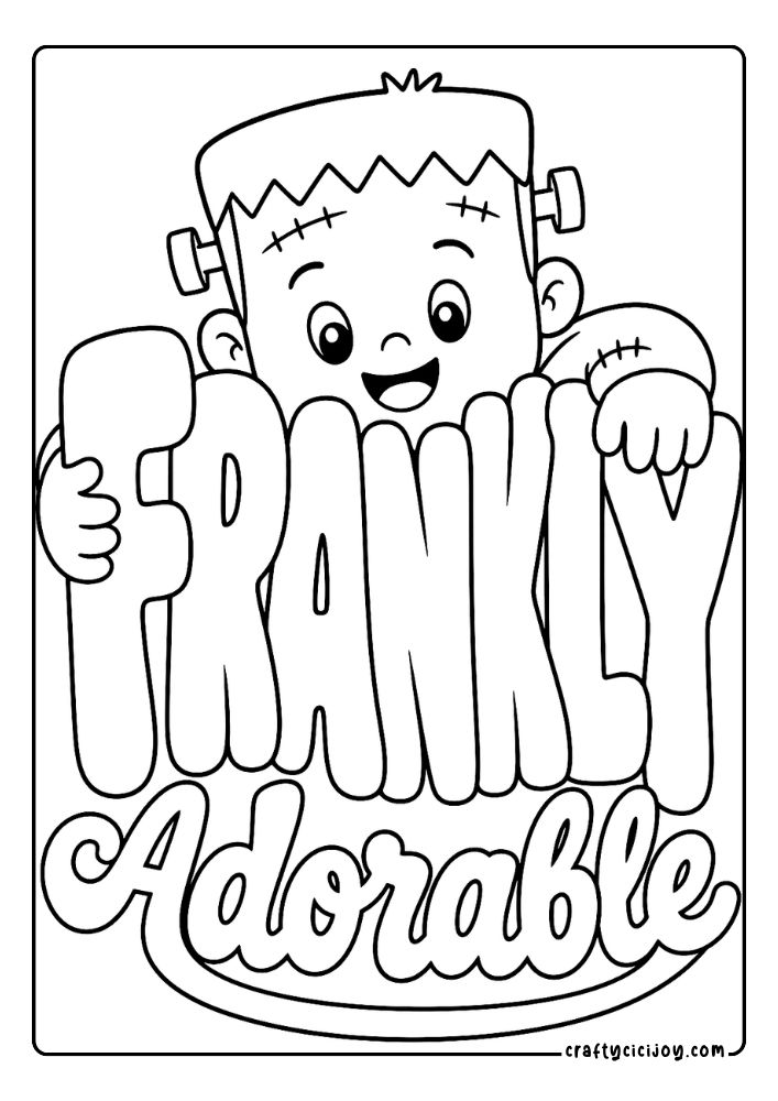 Cute Frankenstein Coloring Pages