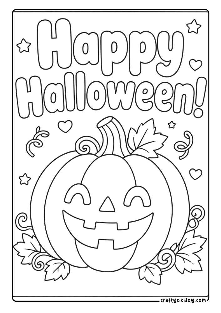 Halloween Pumpkin Quote Coloring Page