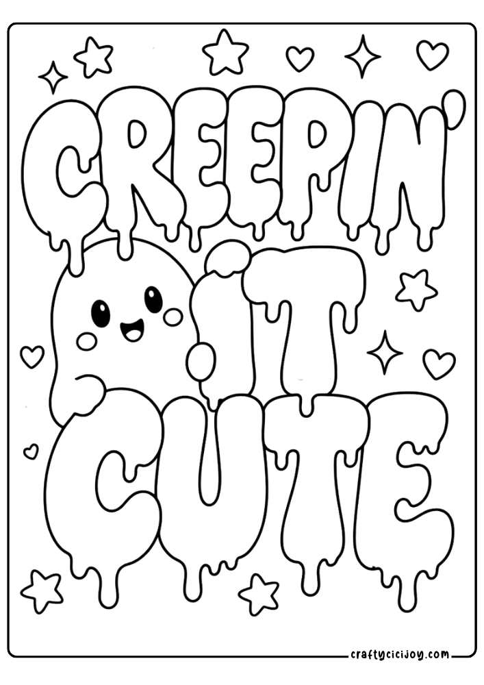 Halloween quote coloring page preview