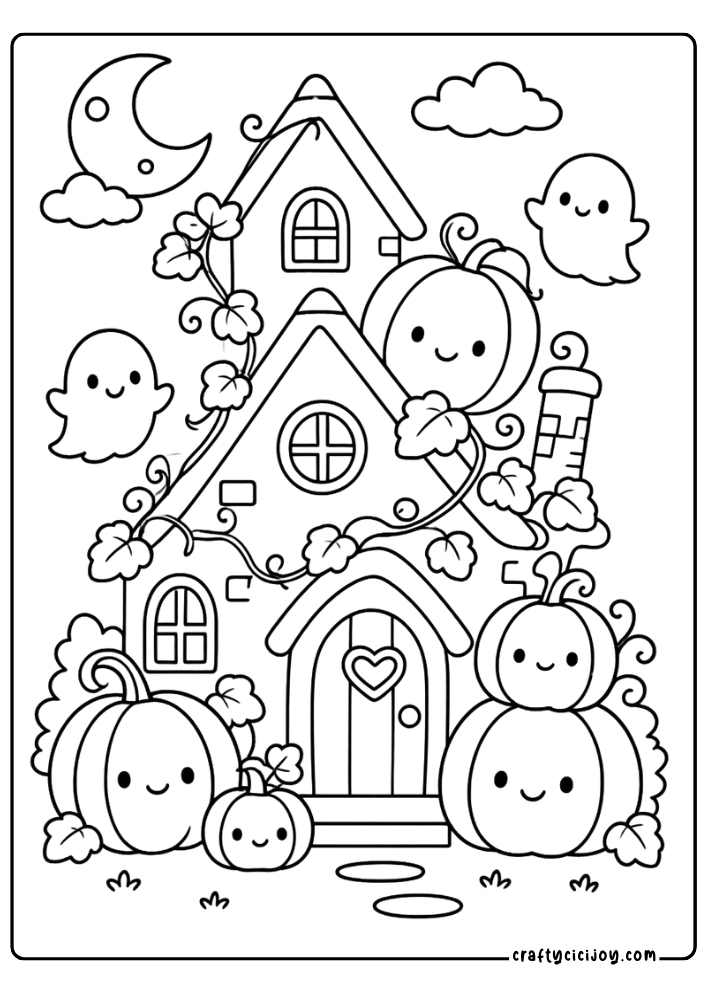 Haunted House Coloring Page 3