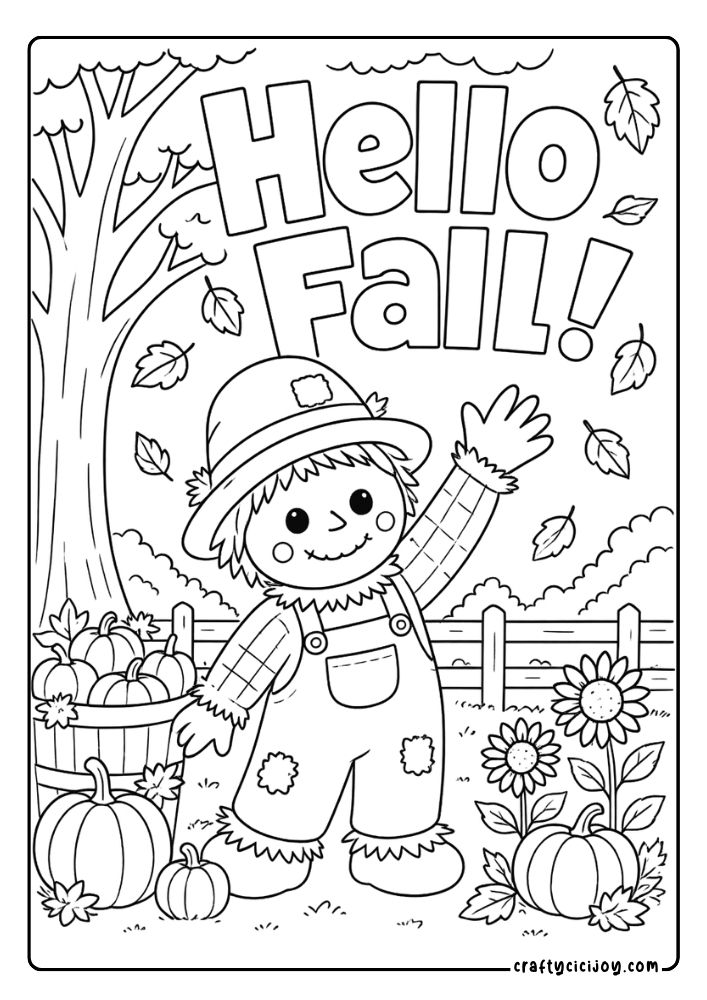 Scarecrow Coloring Page 11