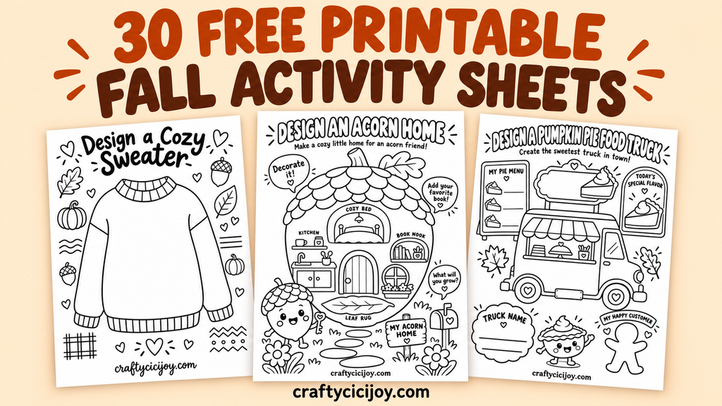 30 Free Printable Fall Activity Sheets For Kids (PDFs) - CraftyCiciJoy